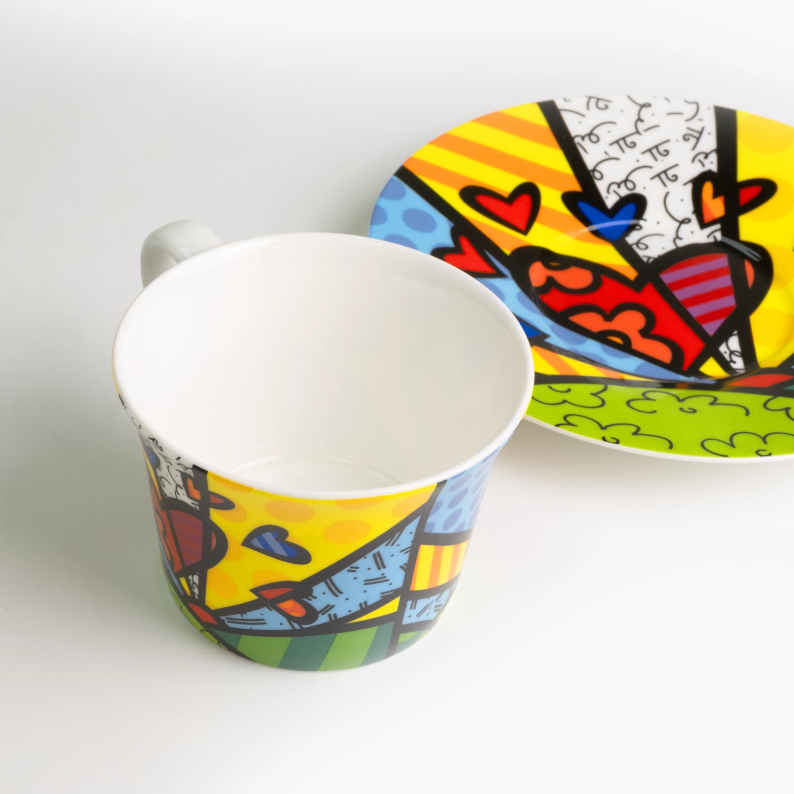 Green New Day - Britto Tea Cup & Saucer Plate