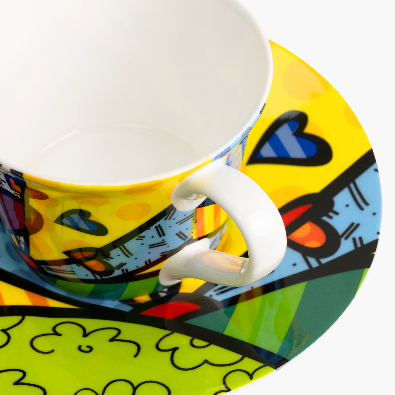 Green New Day - Britto Tea Cup & Saucer Plate