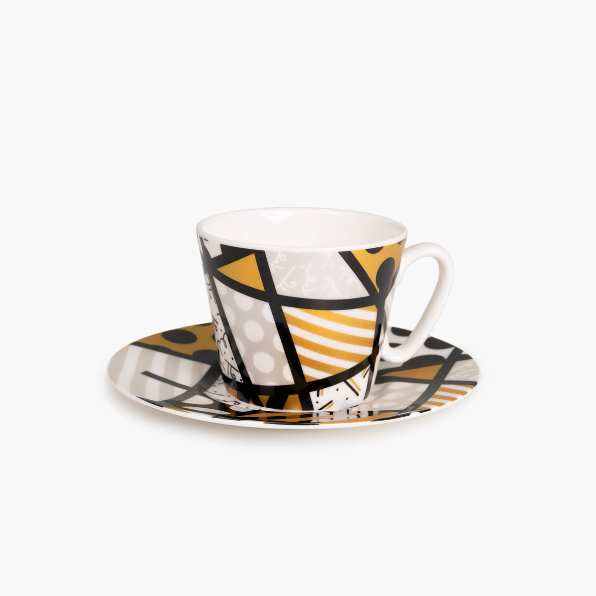 Black Gold Landscape - Britto Espresso Coffee Cup &amp; Saucer Plate