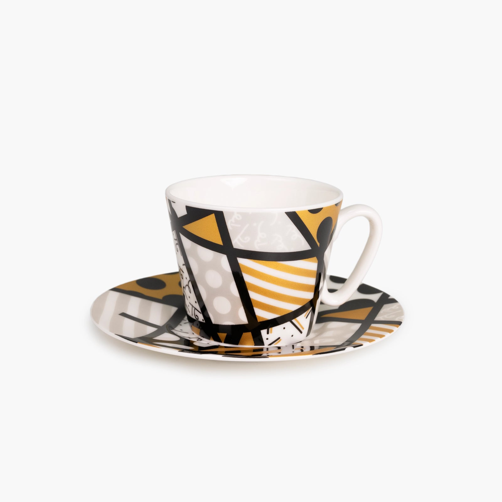 Black Gold Landscape - Britto Espresso Coffee Cup & Saucer Plate