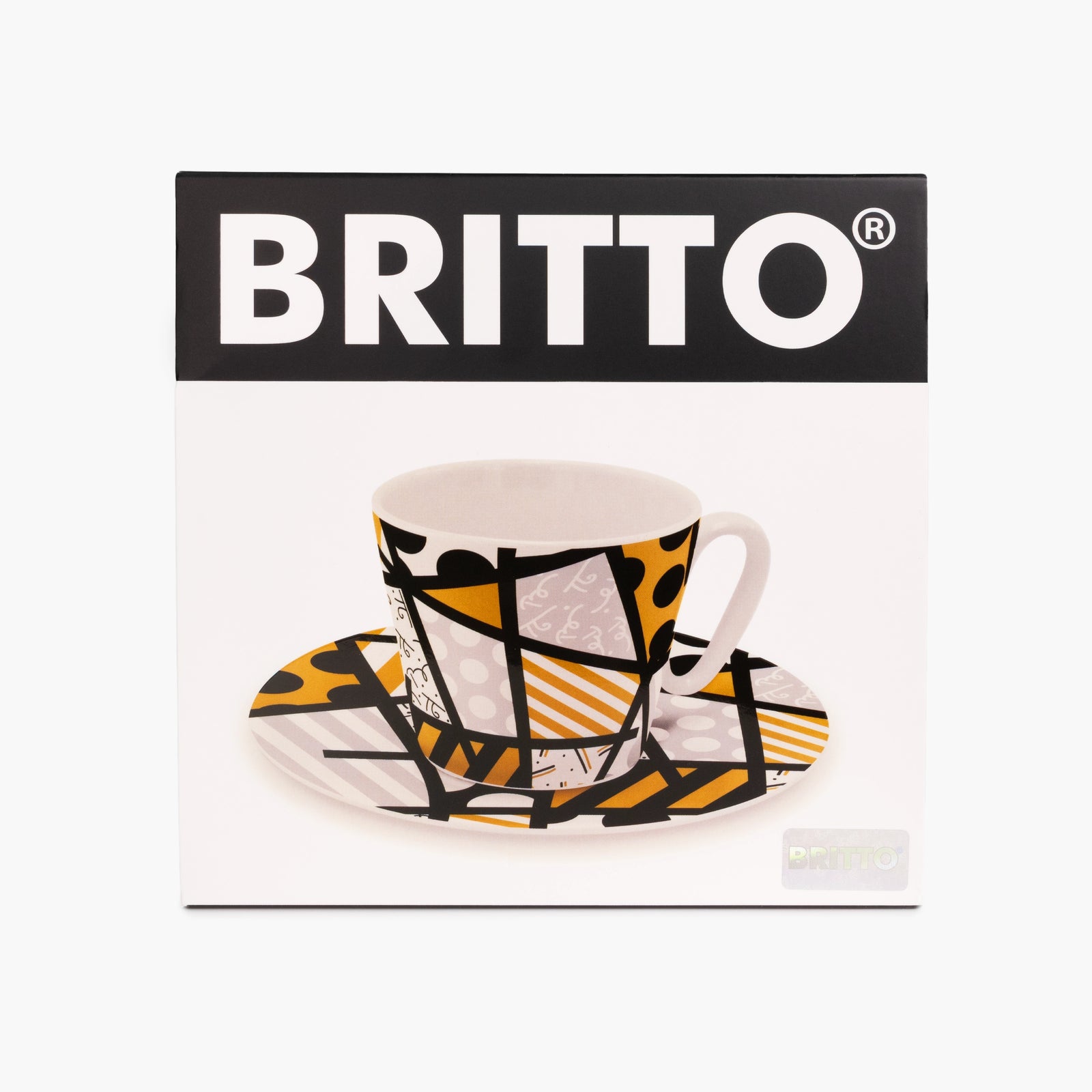 Black Gold Landscape - Britto Espresso Coffee Cup & Saucer Plate