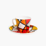 Red Landscape - Britto Espresso Coffee Cup & Saucer Plate