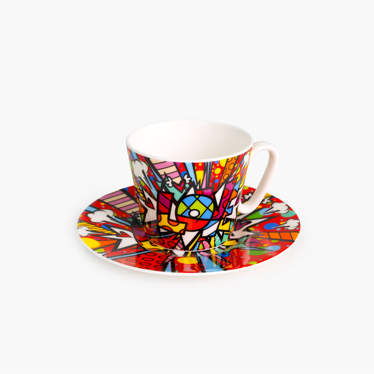 Romero Britto love burst britto espresso coffee  colorful pop art design