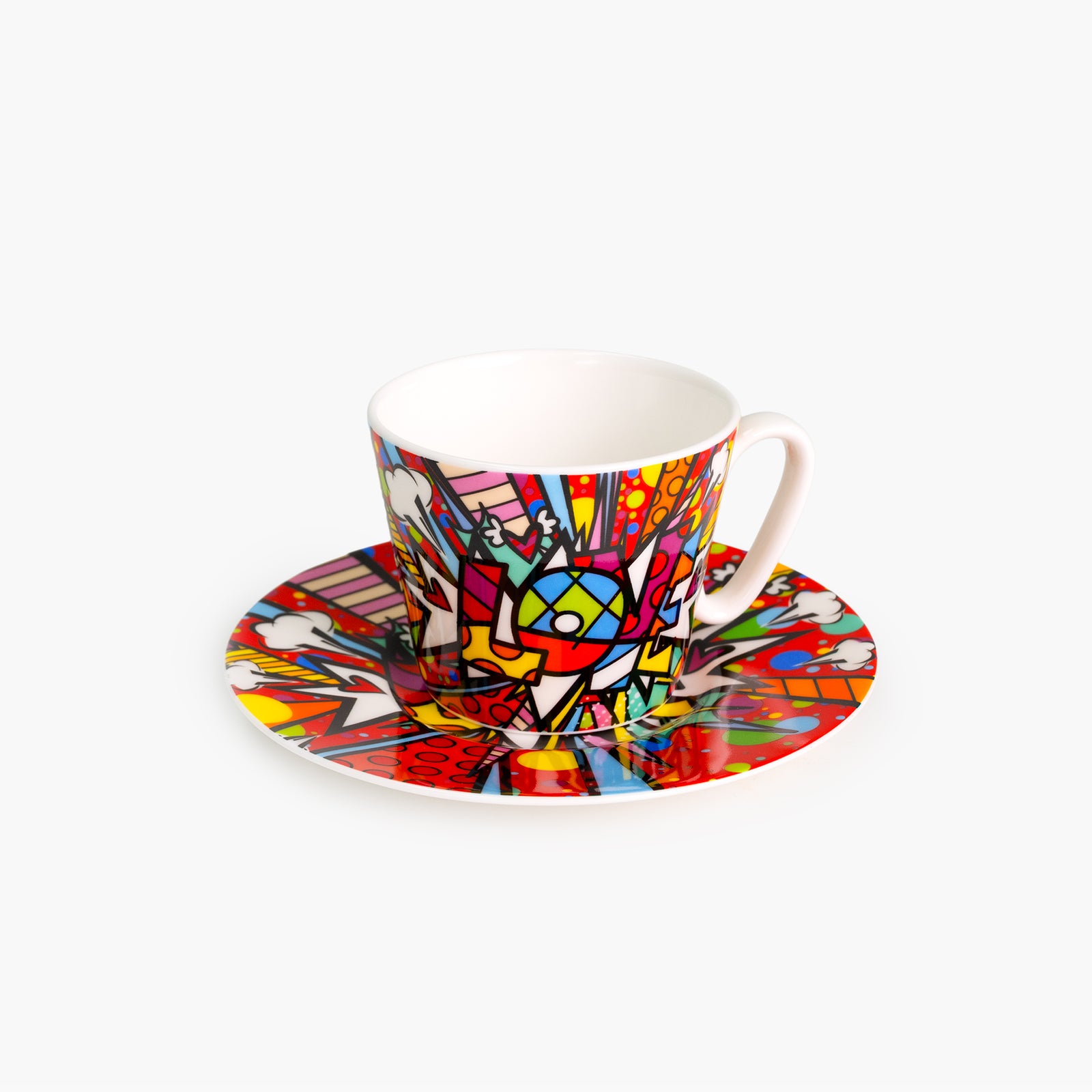 Romero Britto love burst britto espresso coffee  colorful pop art design