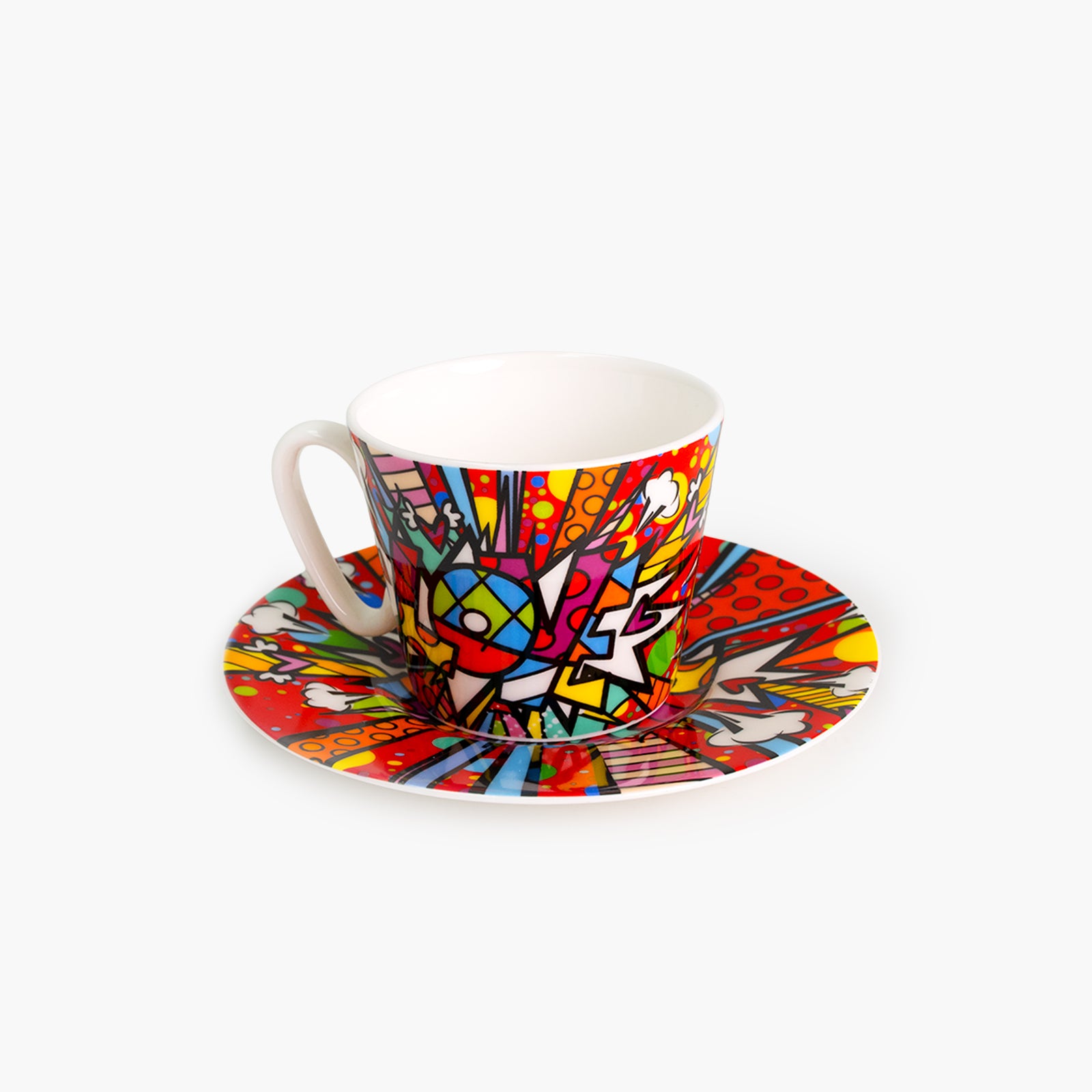 Love Burst - Britto Espresso Coffee Cup & Saucer Plate