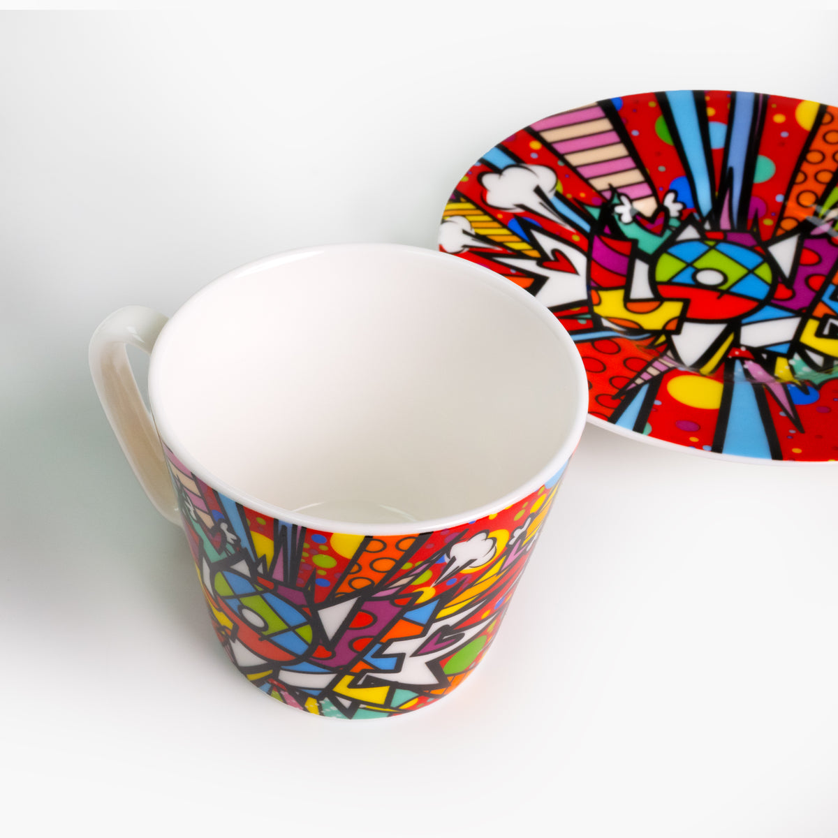 modern pop art love burst britto espresso coffee  vibrant home decor