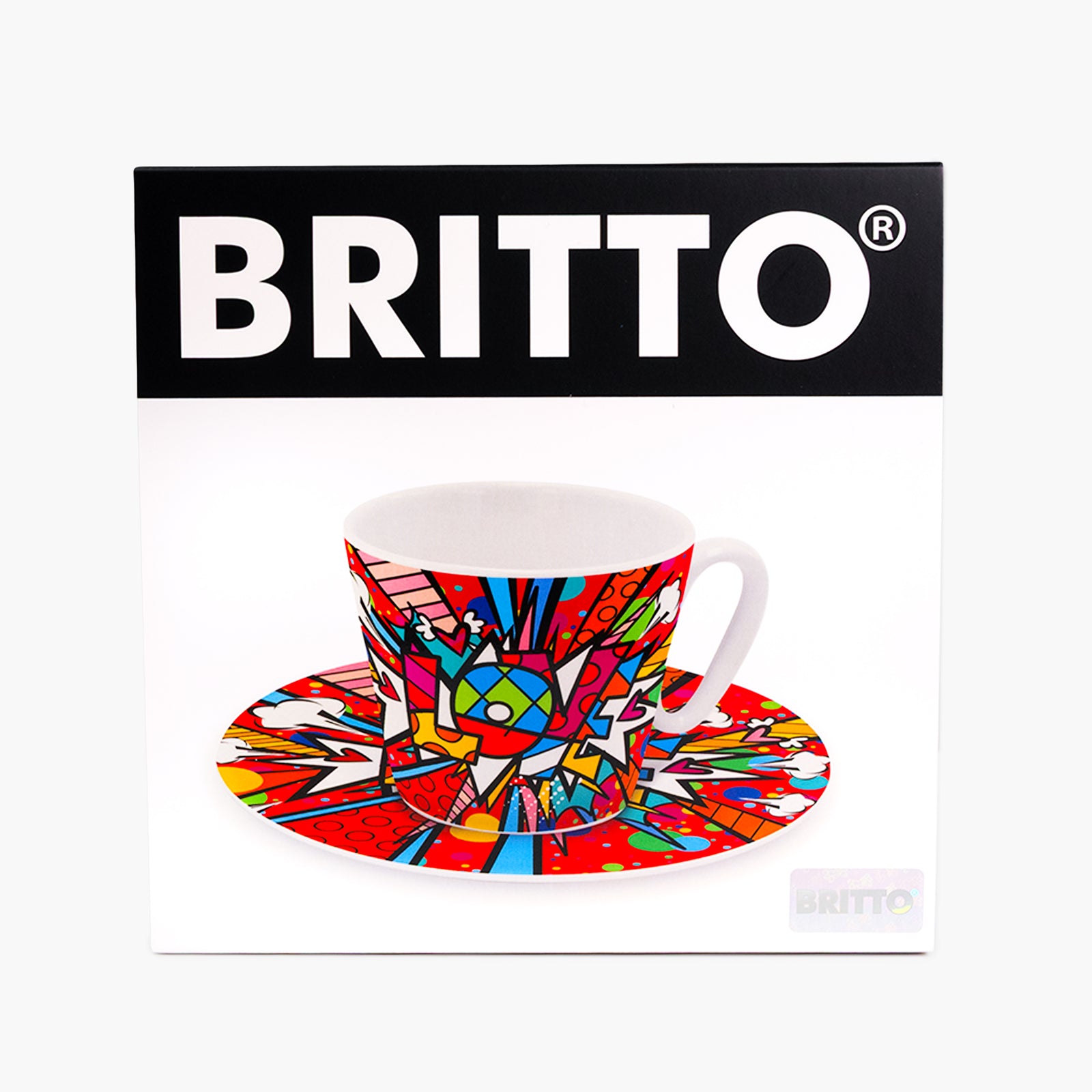 Romero Britto love burst britto espresso coffee  colorful pop art design