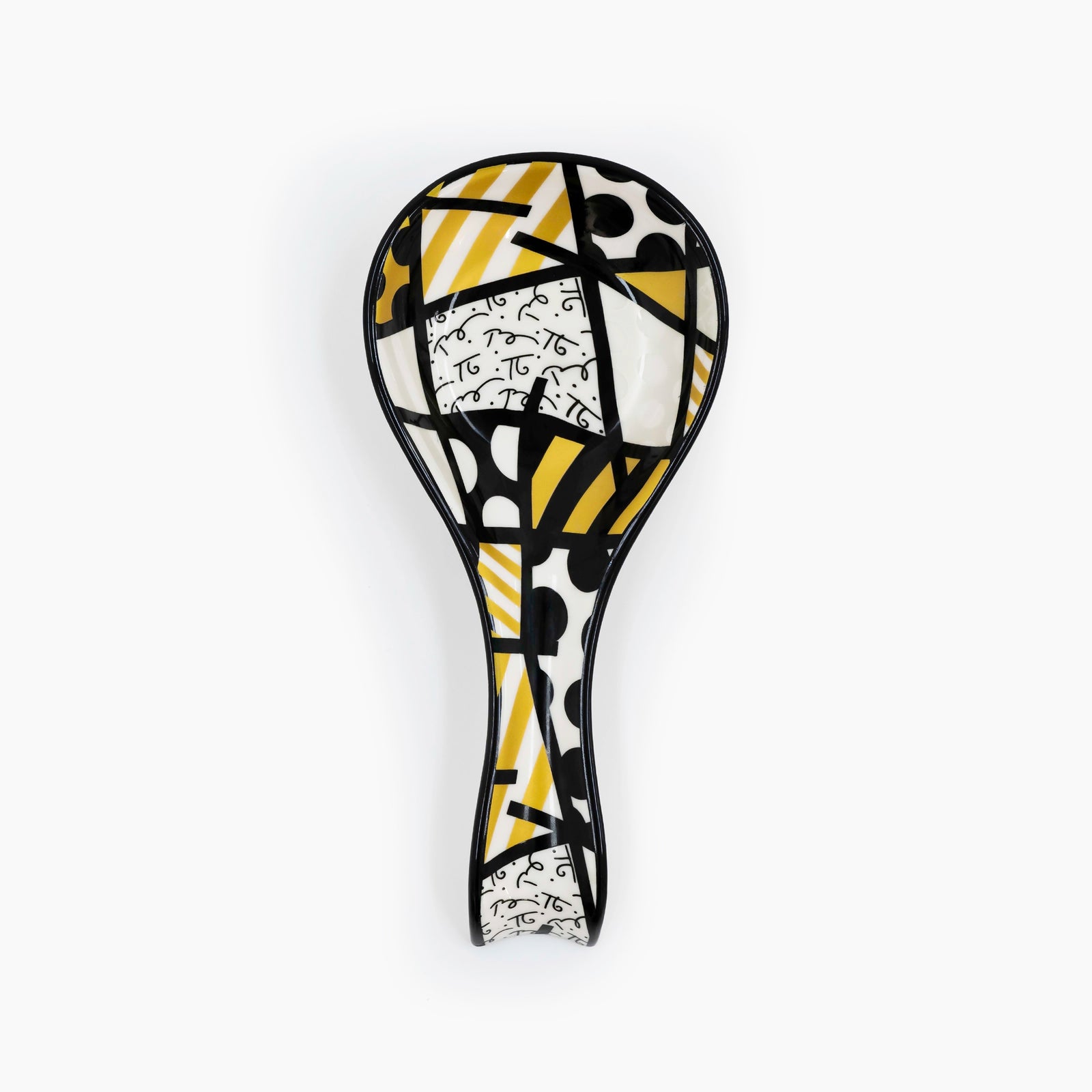Romero Britto black gold landscape britto spoon  colorful pop art design