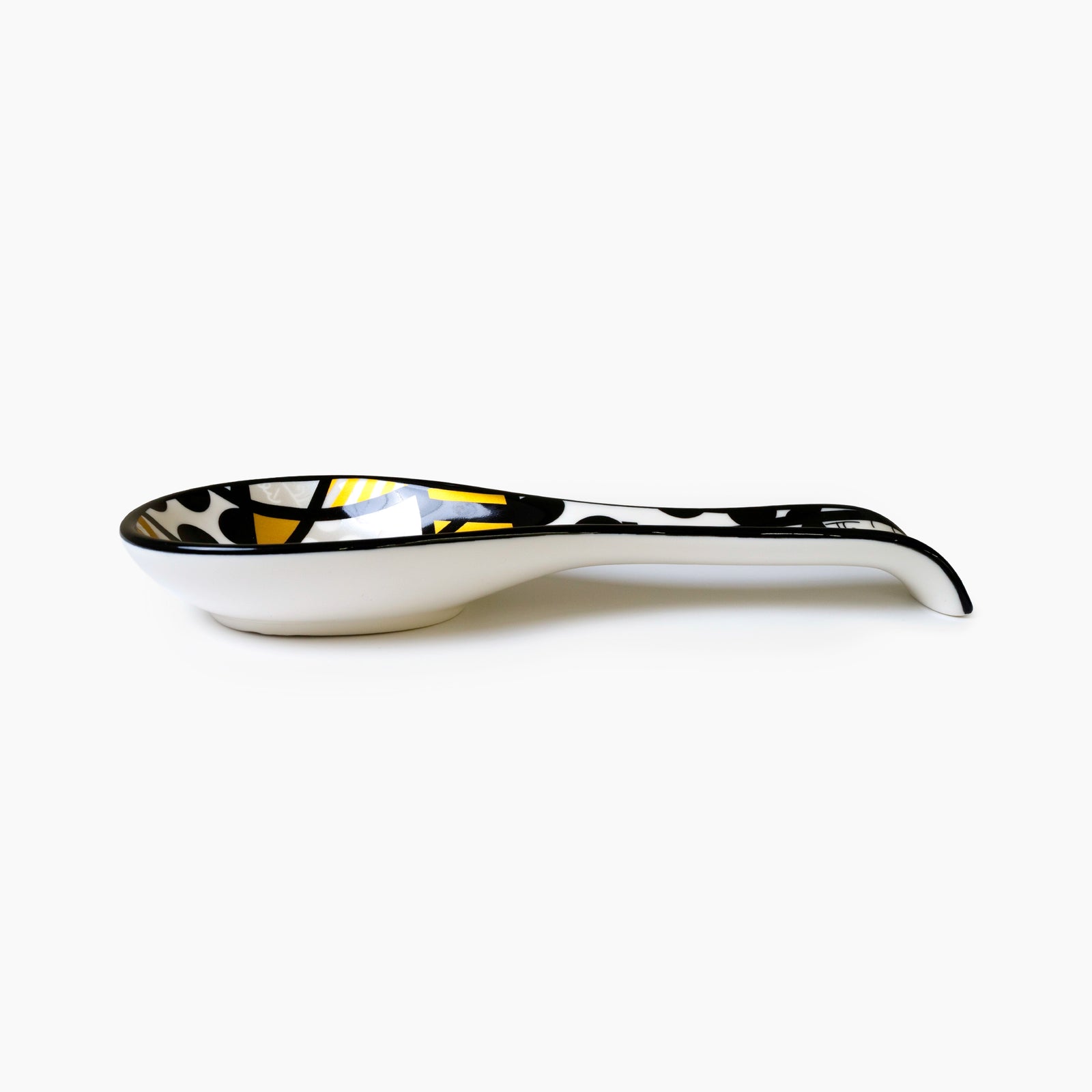 Romero Britto black gold landscape britto spoon  contemporary pop art piece