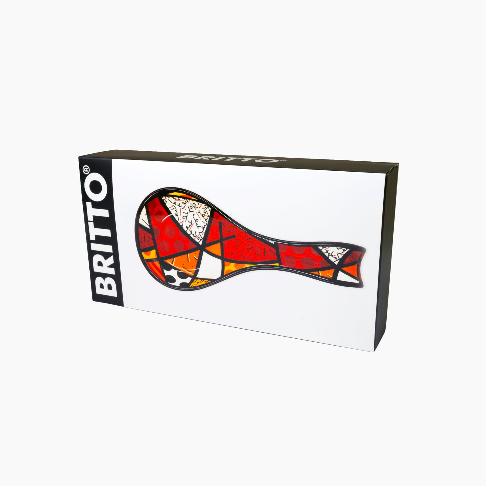 Romero Britto red landscape britto spoon rest  contemporary pop art piece