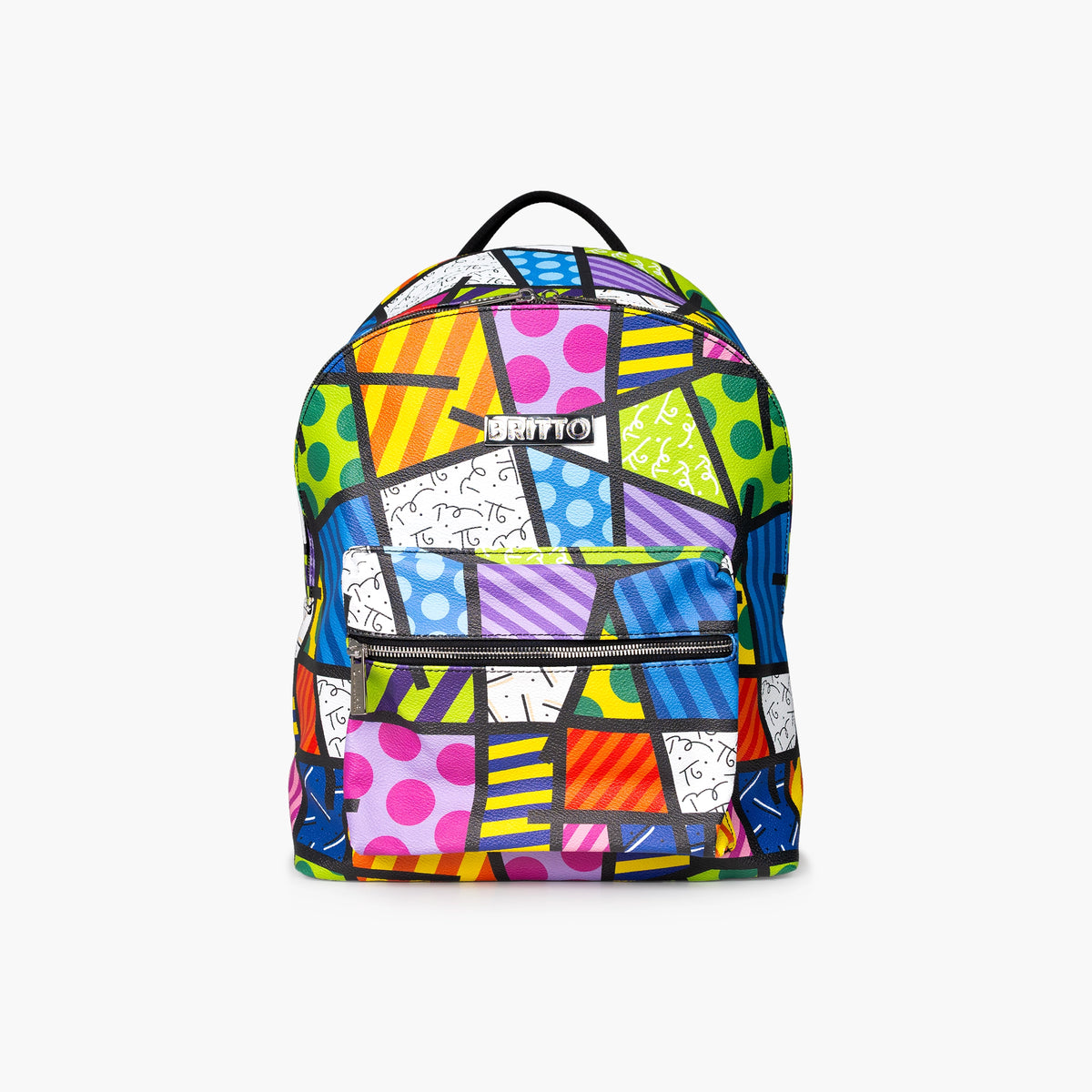 Colorful Landscape Britto Eco Leather Large Backpack