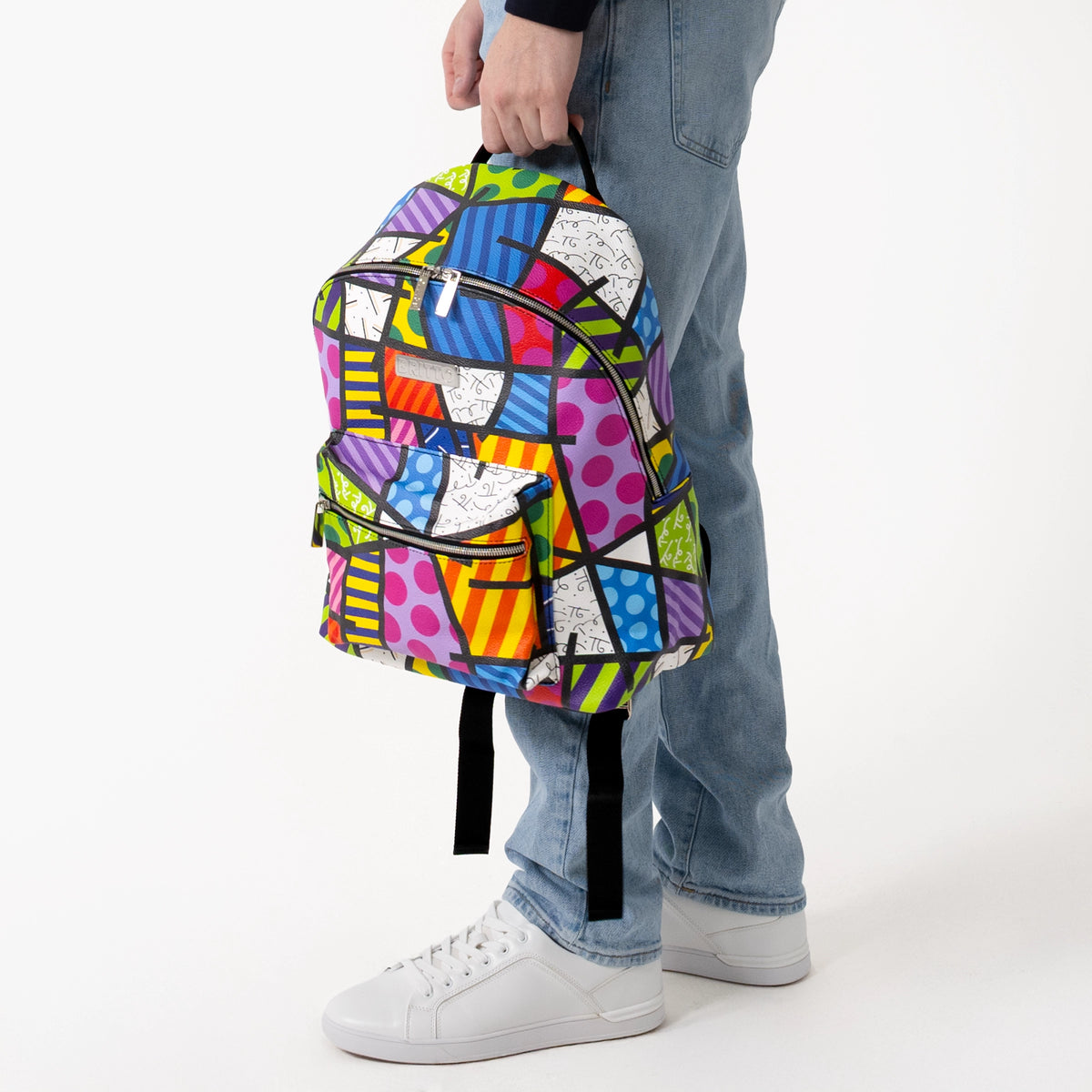 Colorful Landscape Britto Eco Leather Large Backpack