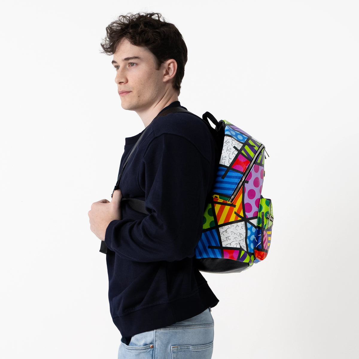 Colorful Landscape Britto Eco Leather Large Backpack