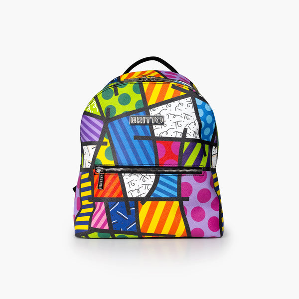 Colorful Landscape Britto Eco Leather Small Backpack