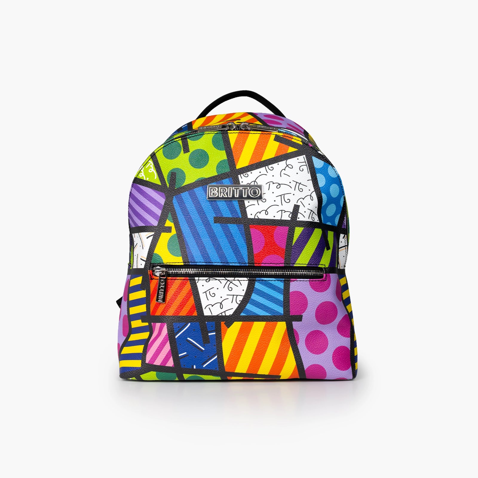 Colorful Landscape Britto Eco Leather Small Backpack