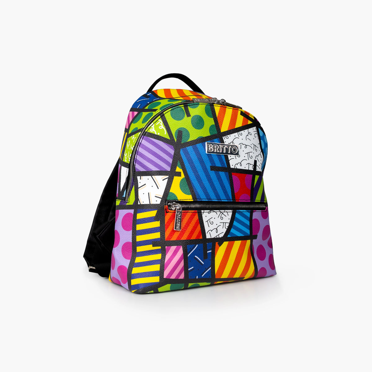 Colorful Landscape Britto Eco Leather Small Backpack