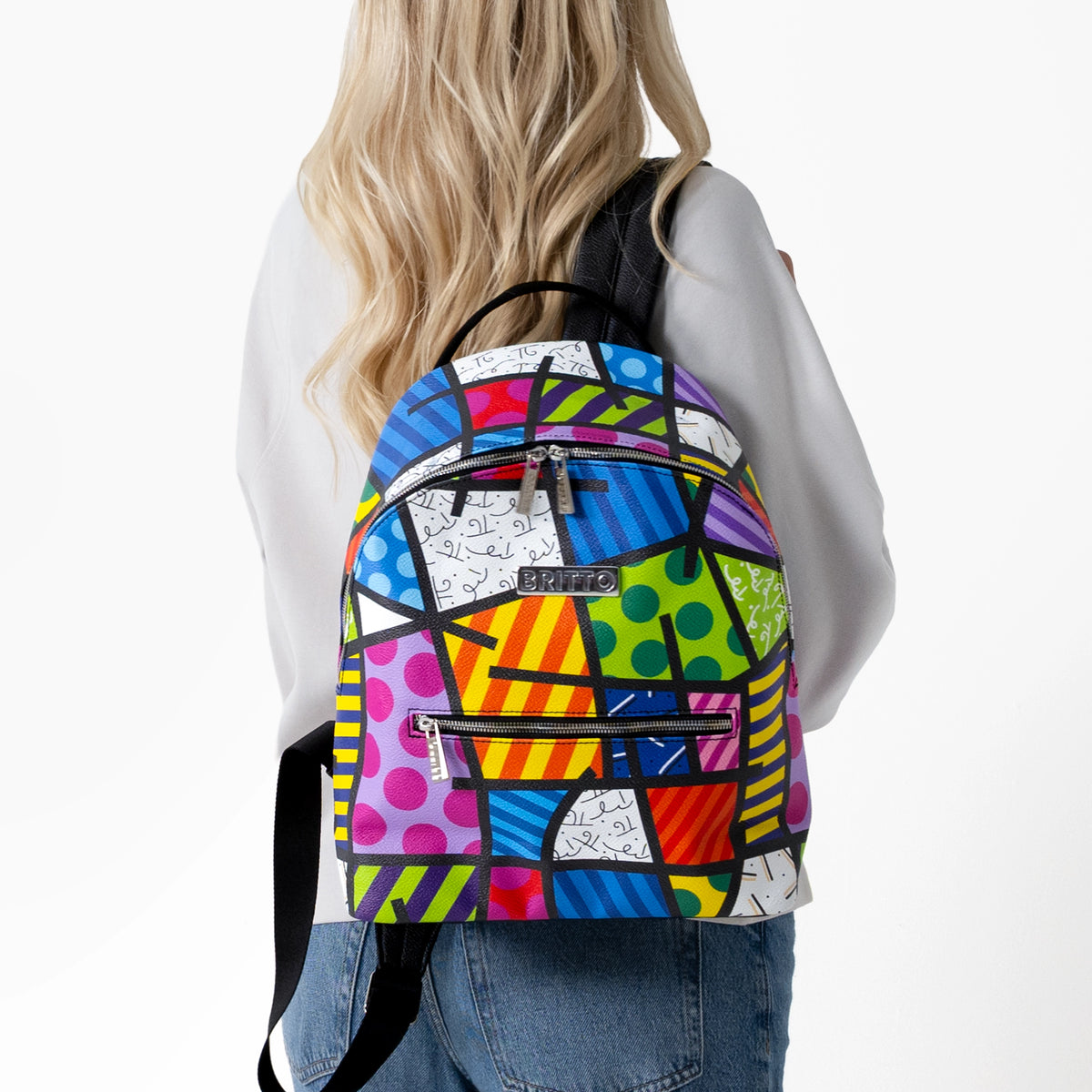 Colorful Landscape Britto Eco Leather Small Backpack