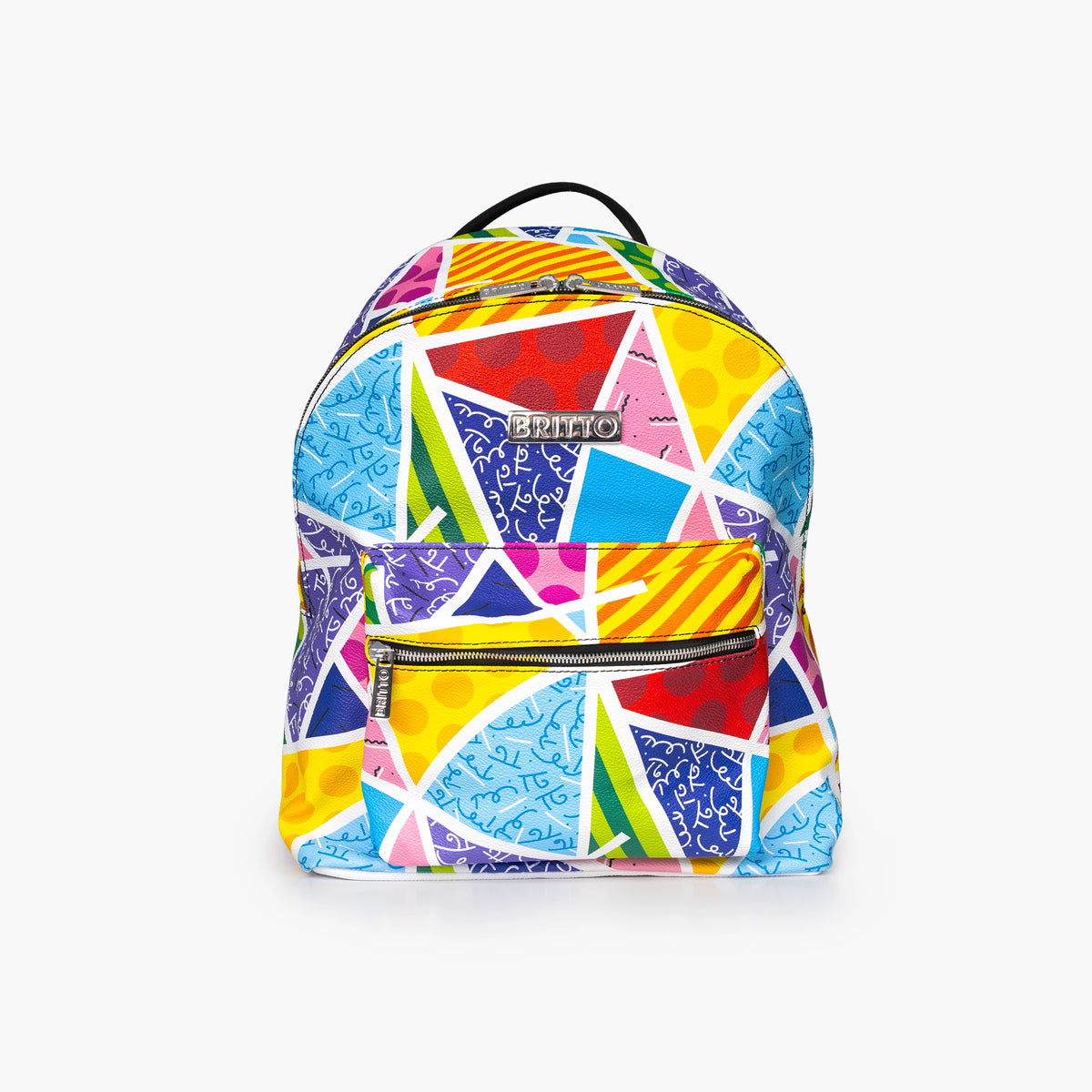 Baby Blue Landscape Britto Eco Leather Large Backpack