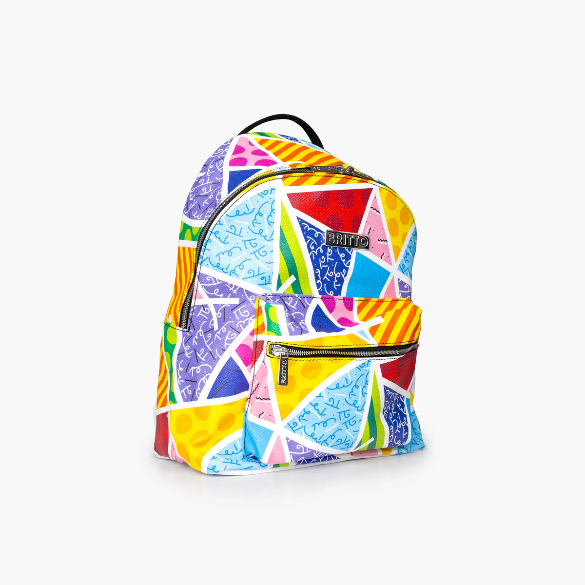 Baby Blue Landscape Britto Eco Leather Large Backpack