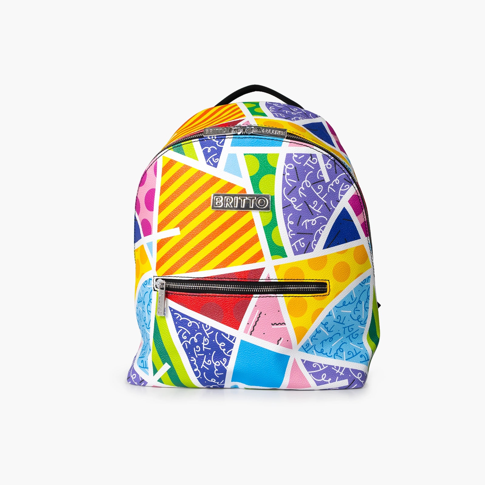 Baby Blue Landscape Britto Eco Leather Small Backpack
