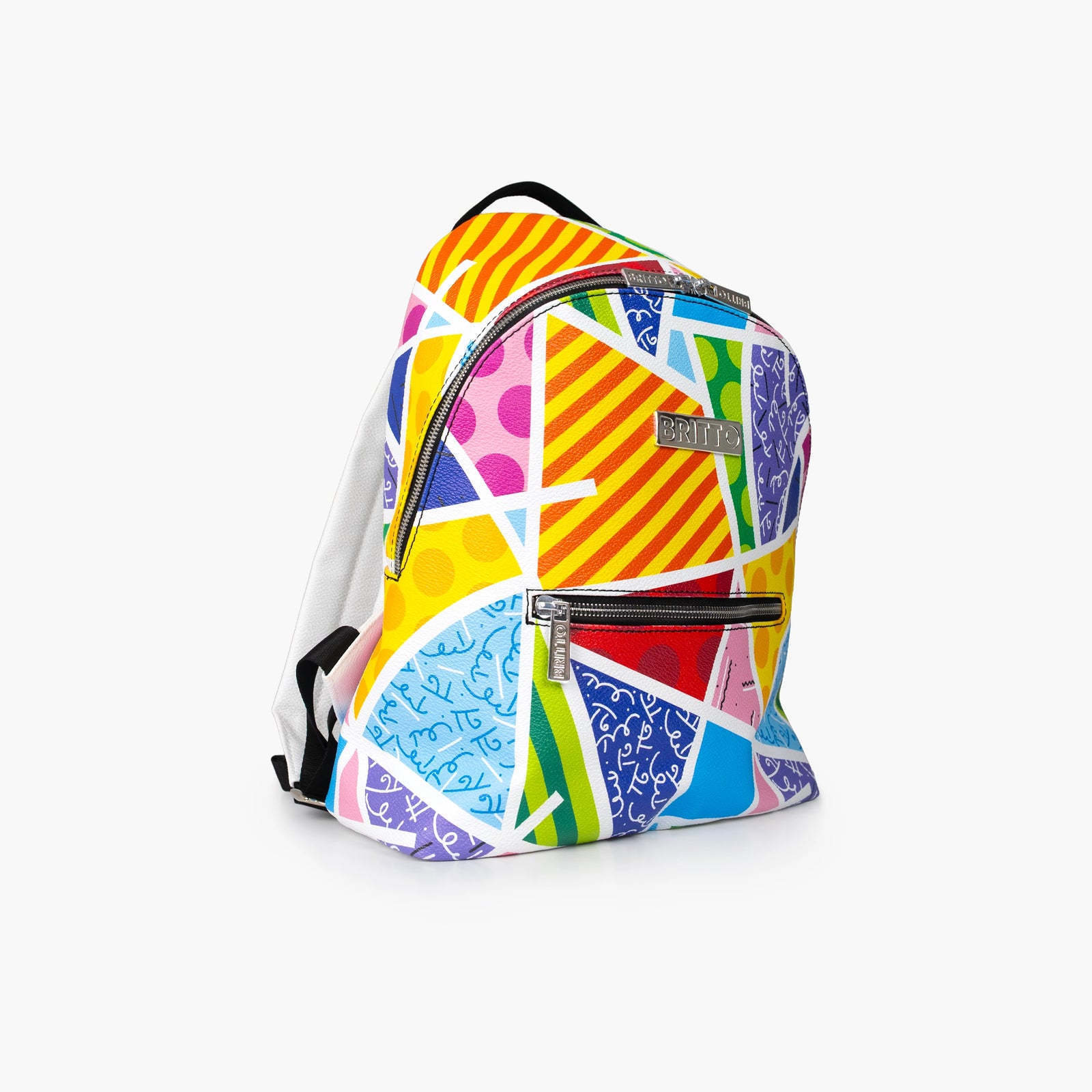 Baby Blue Landscape Britto Eco Leather Small Backpack