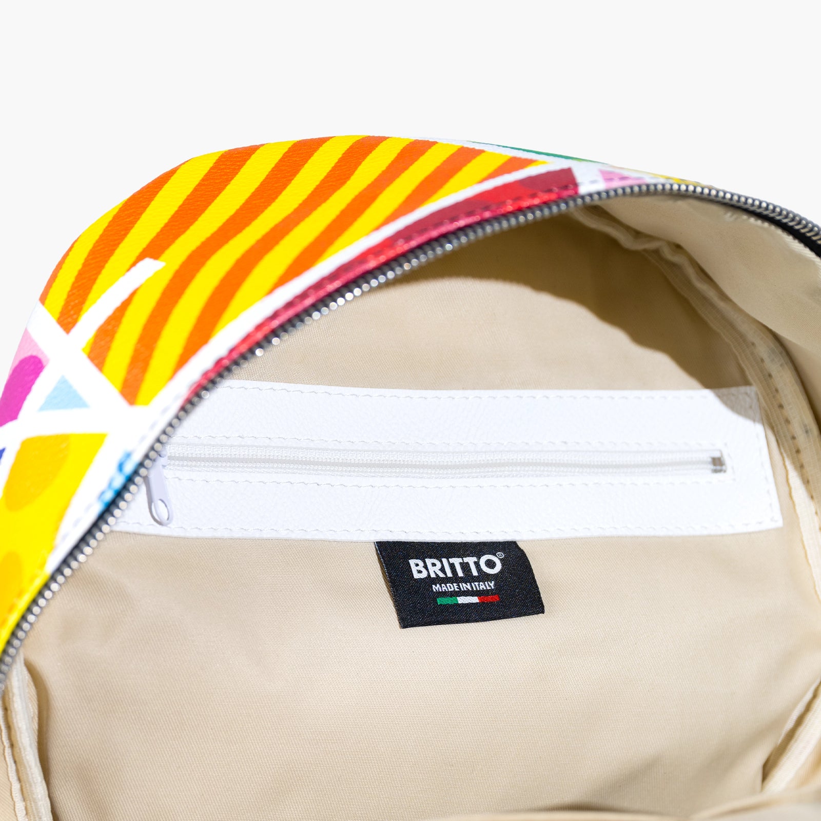 Baby Blue Landscape Britto Eco Leather Small Backpack