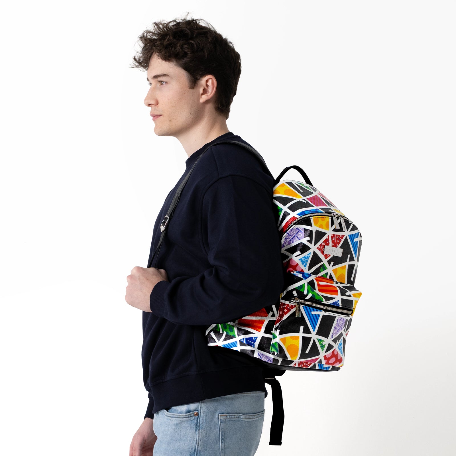 Midnight Landscape Britto Eco Leather Large Backpack