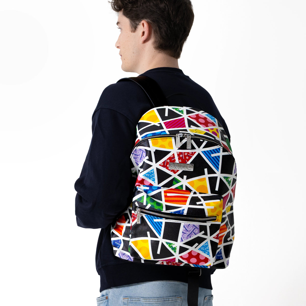Midnight Landscape Britto Eco Leather Large Backpack