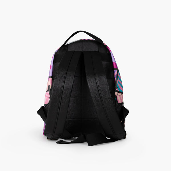 Pink Landscape Britto Eco Leather Small Backpack