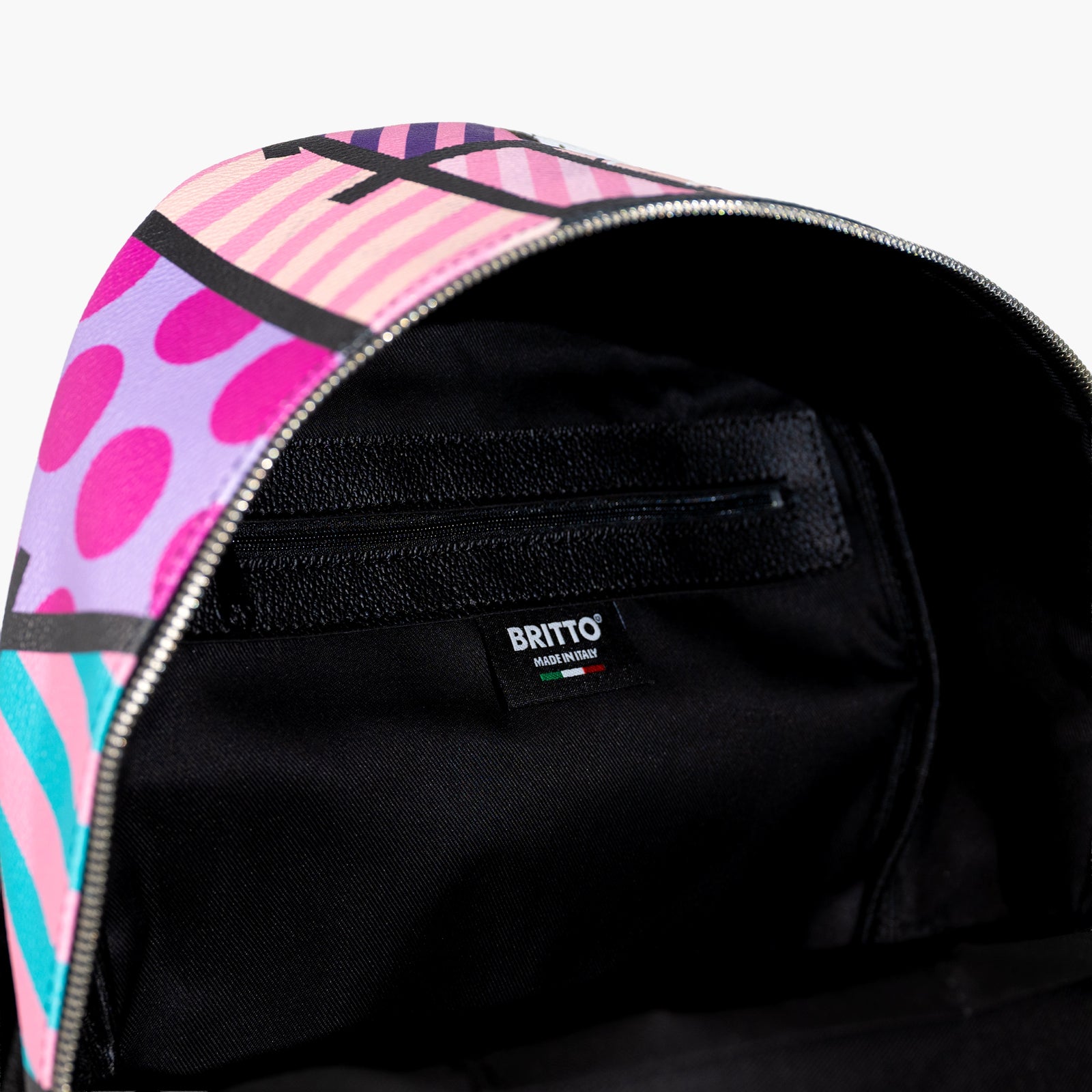Pink Landscape Britto Eco Leather Small Backpack