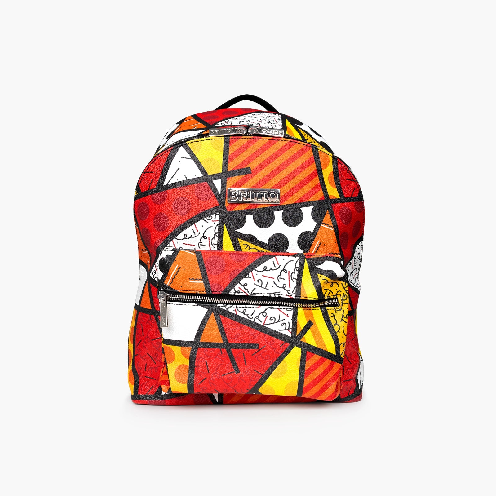 Red Landscape Britto Eco Leather Large Backpack