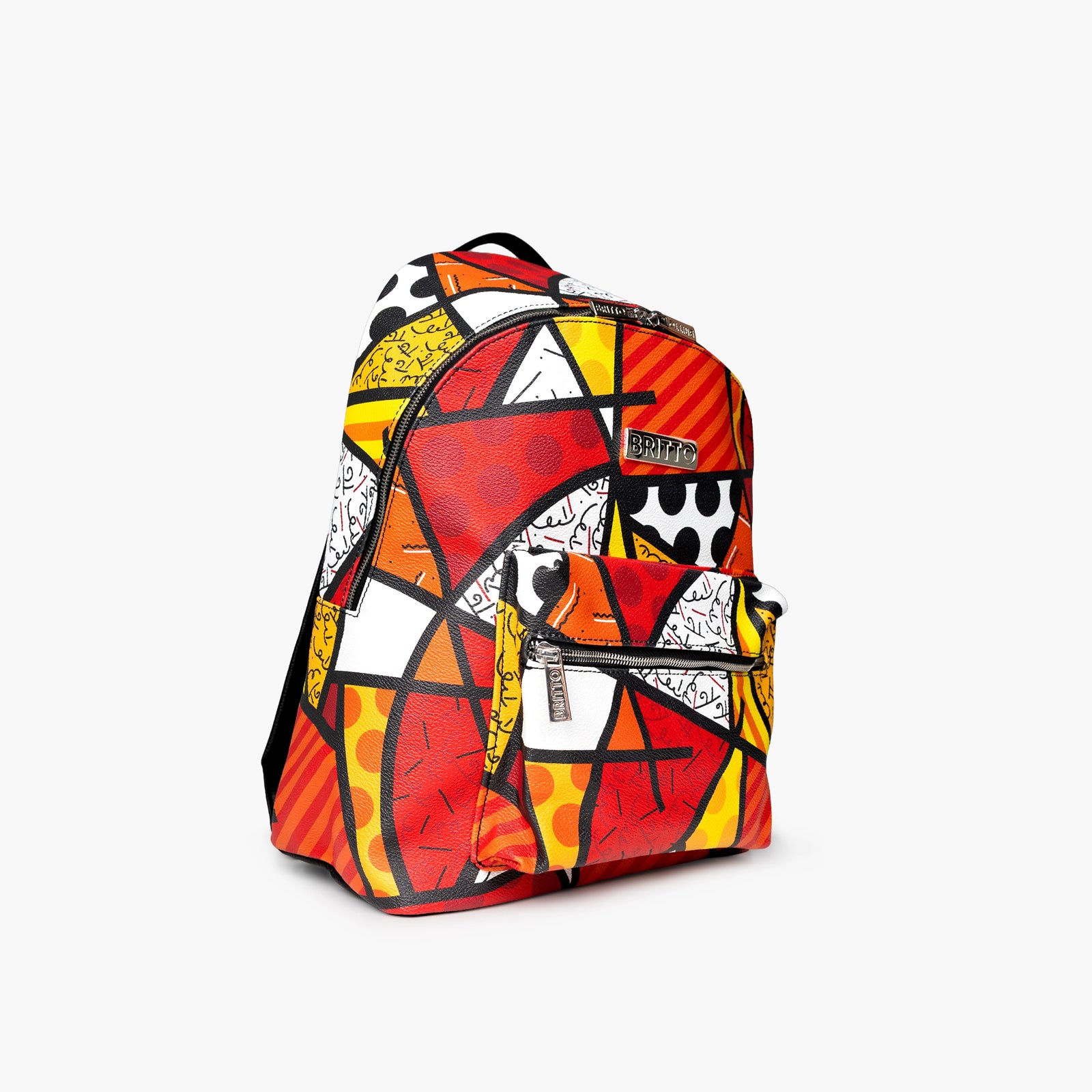 Red Landscape Britto Eco Leather Large Backpack