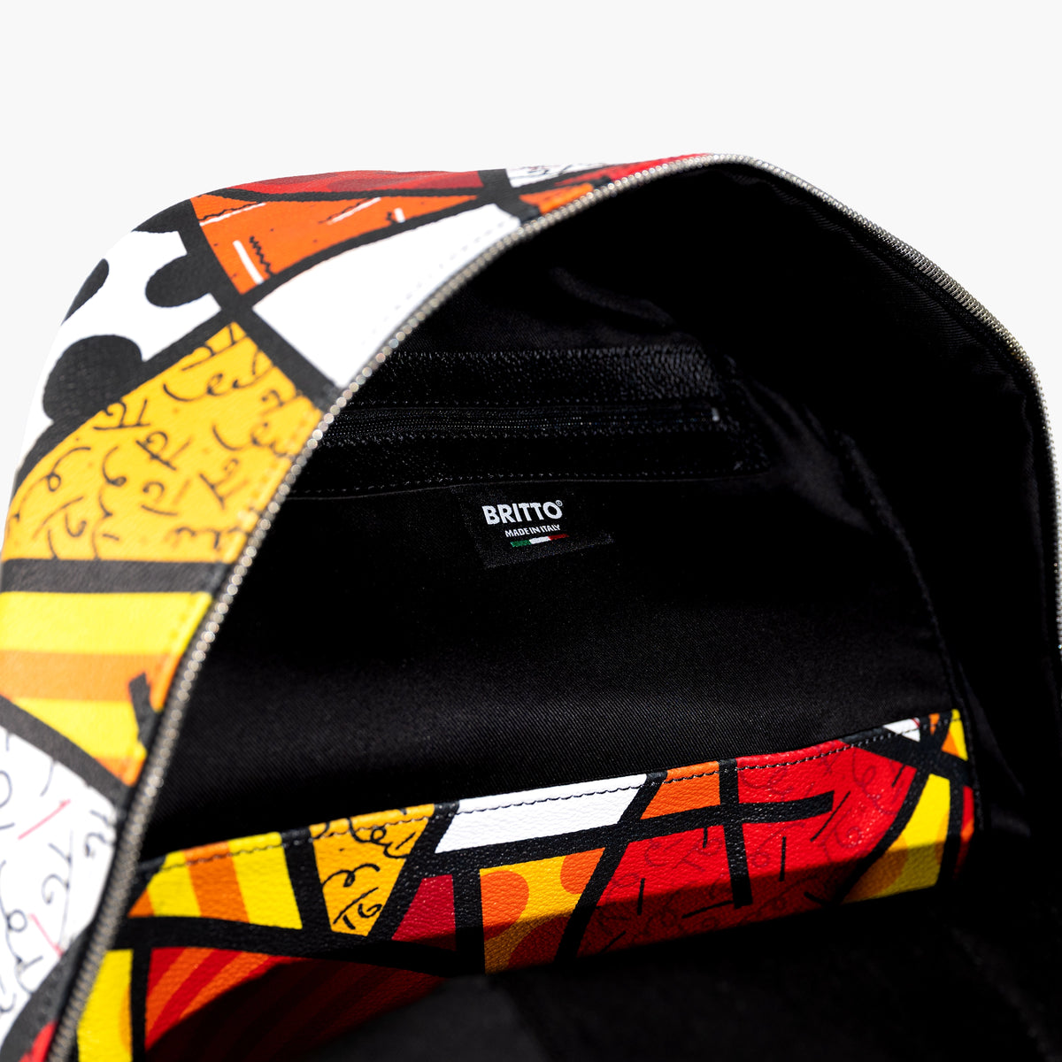 Red Landscape Britto Eco Leather Large Backpack