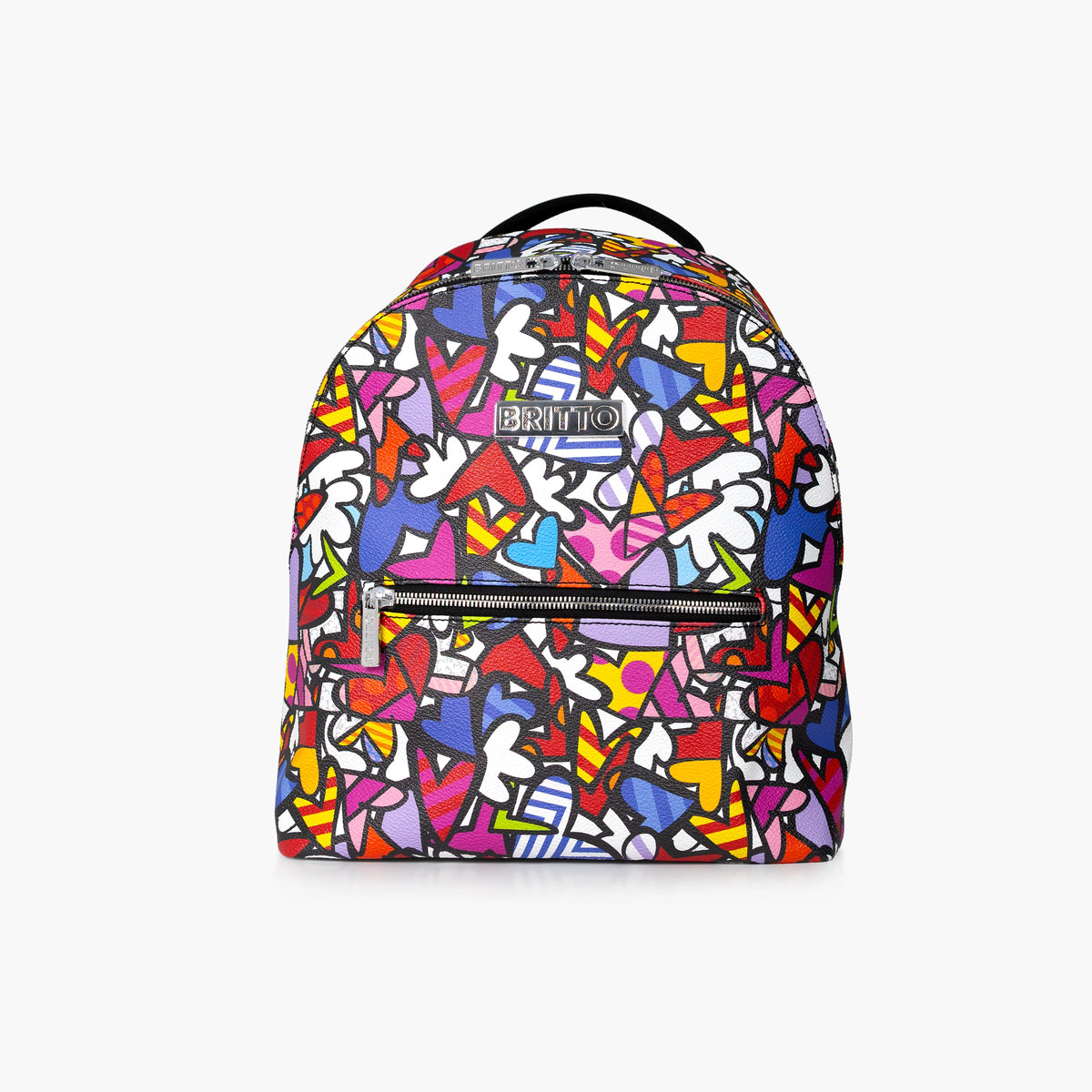 Alive Colorful Hearts Britto Eco Leather Small Backpack
