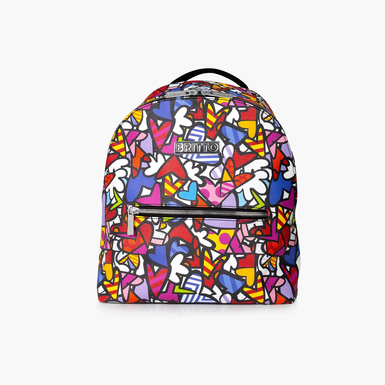 Alive Colorful Hearts Britto Eco Leather Small Backpack