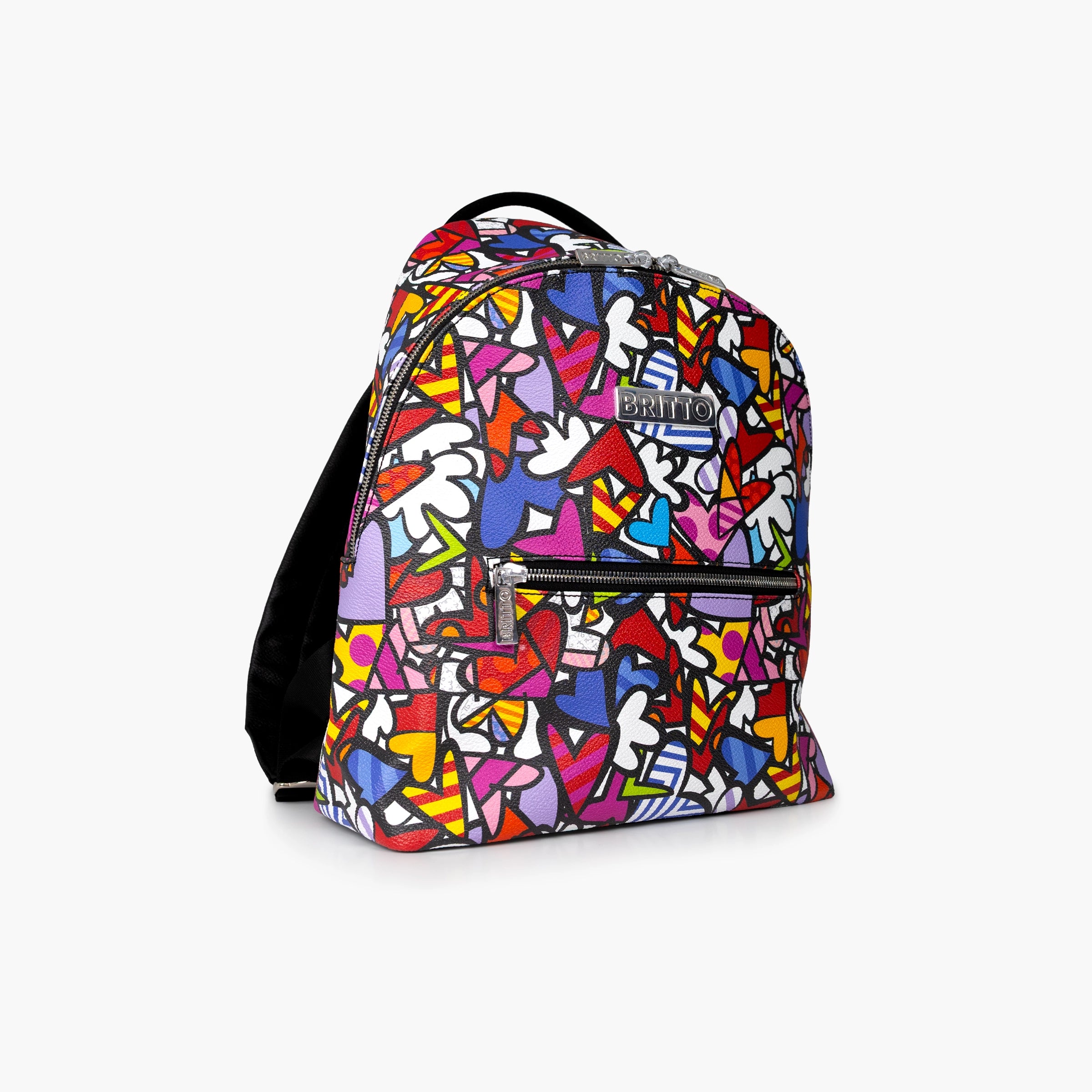 Alive Colorful Hearts Britto Eco Leather Small Backpack