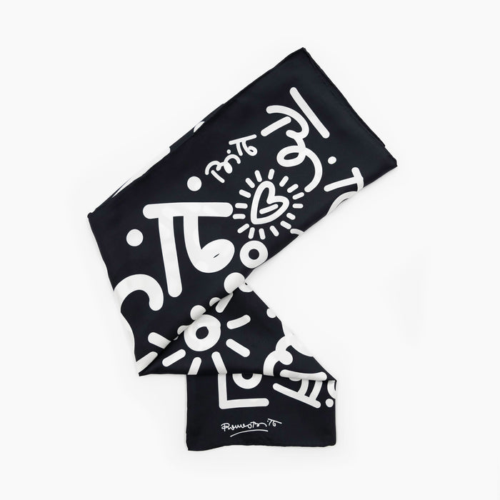 BRITTO® SILK SCARF - Limited Edition - BLACK GRAFFITI