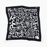 BRITTO® SILK SCARF - Limited Edition - BLACK GRAFFITI
