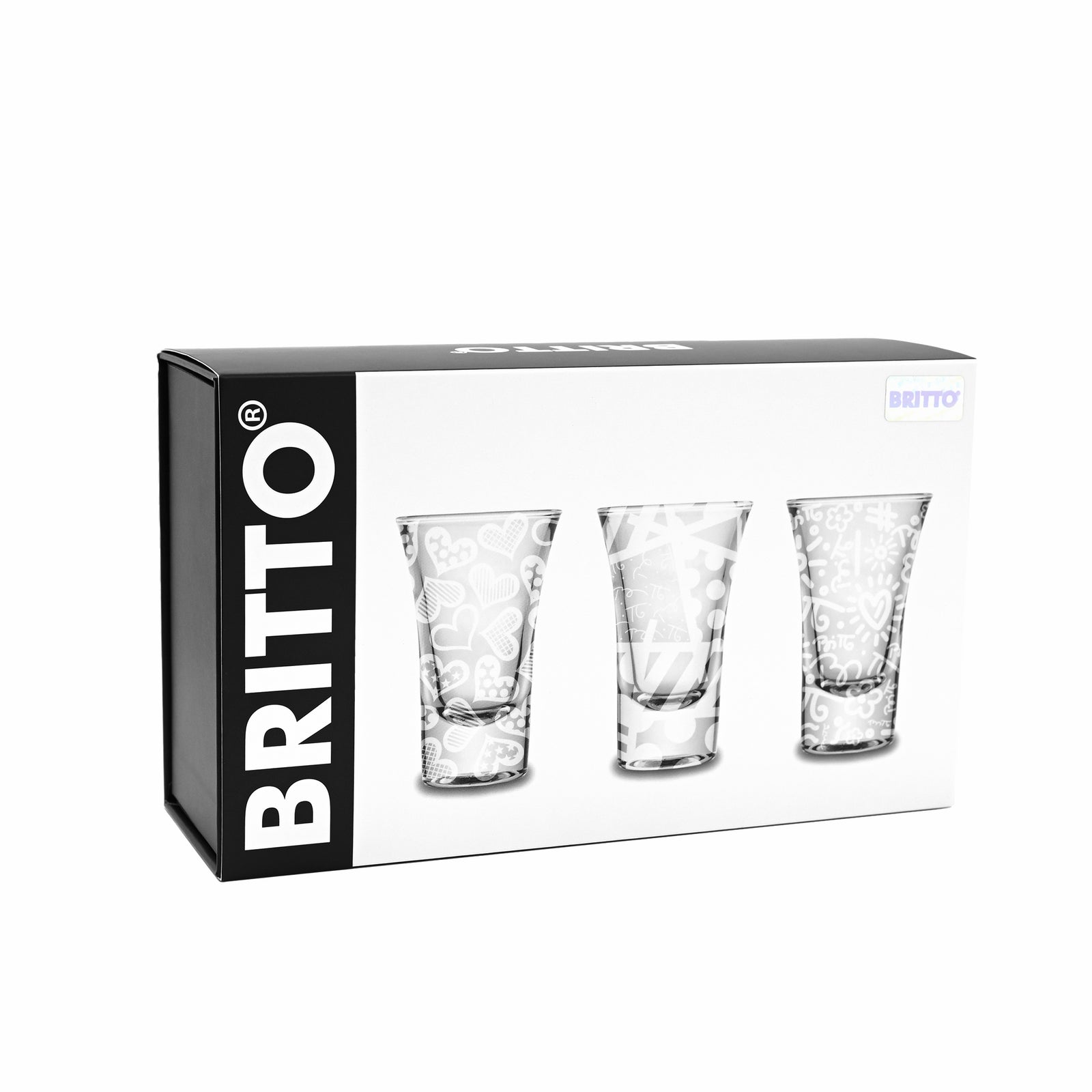 britto shot glasses set of  colorful decorative collectible gift idea