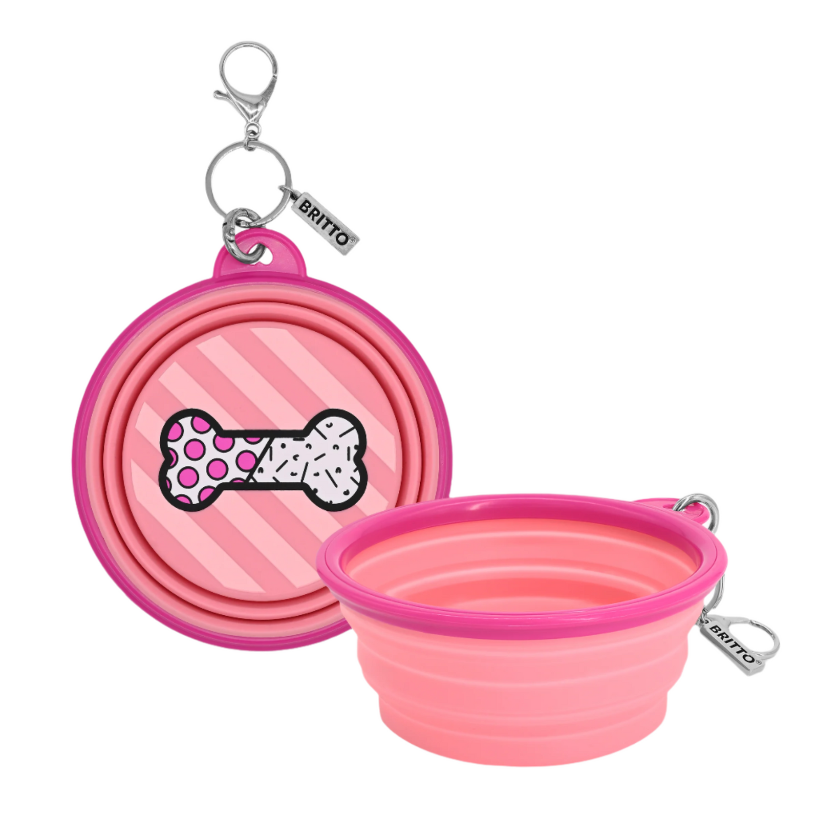 BRITTO® PET Travel Bowl - BONE (PINK)