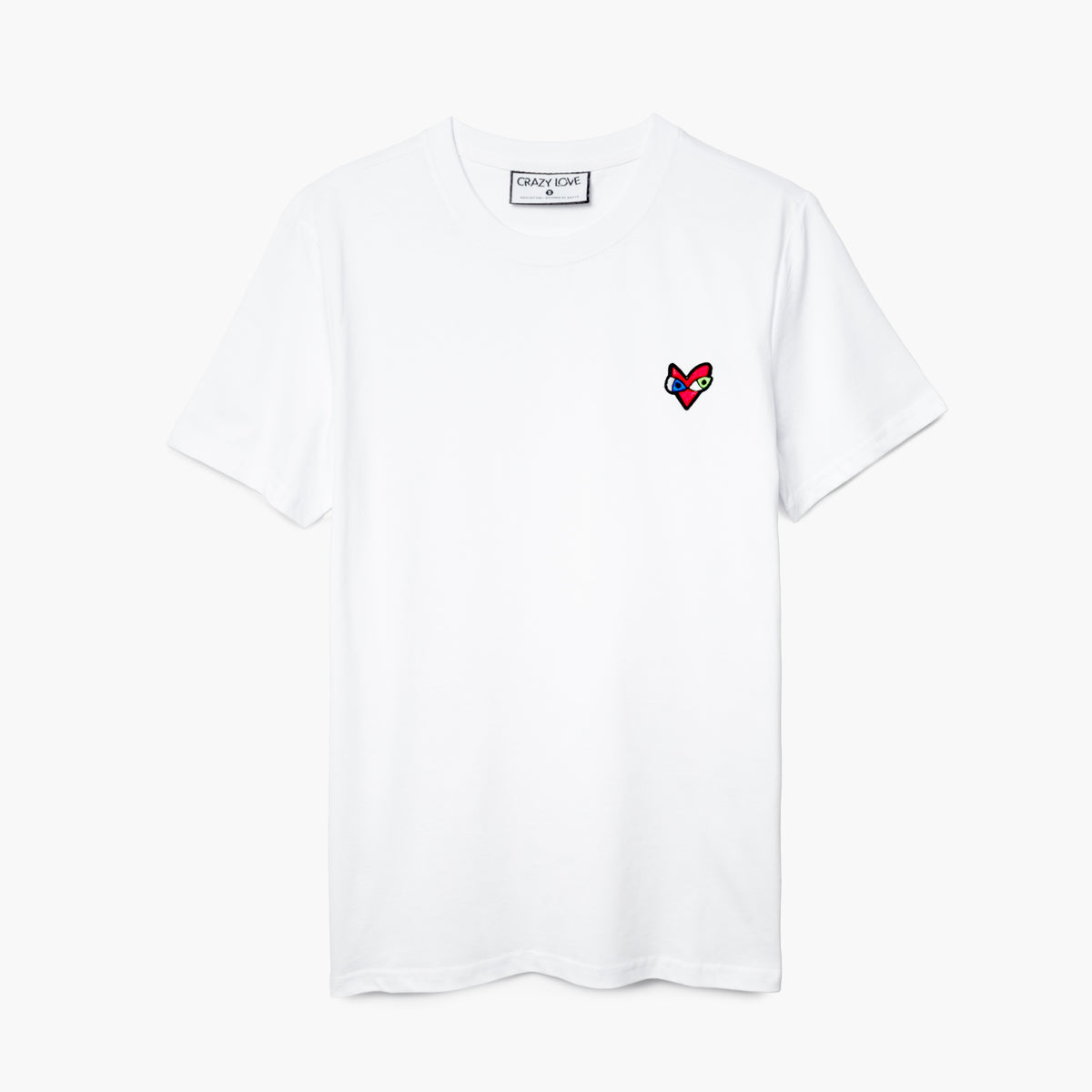 Romero Britto crazy love white tshirt men  colorful pop art design