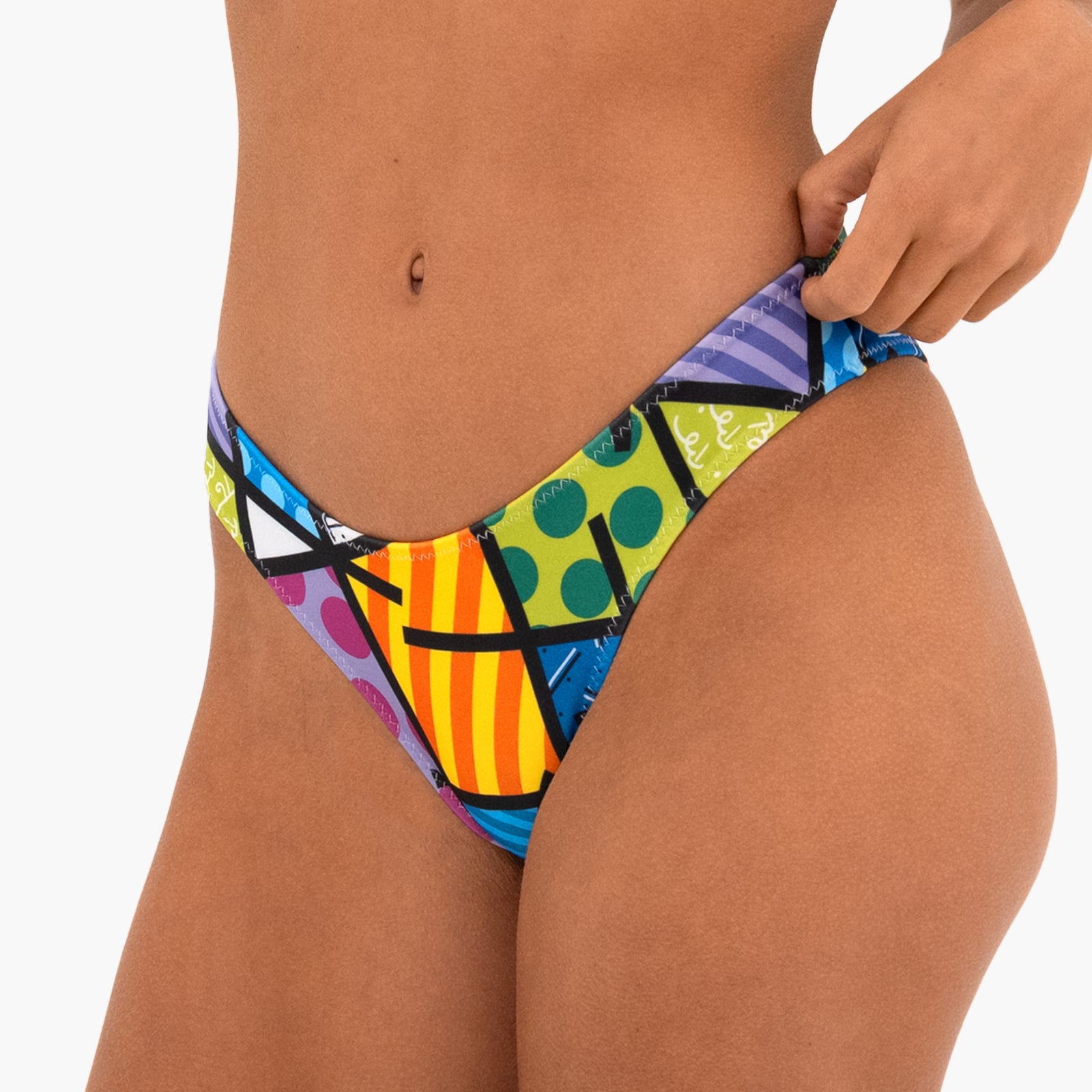 Romero Britto colorful landscape britto bikini bottom  colorful pop art design