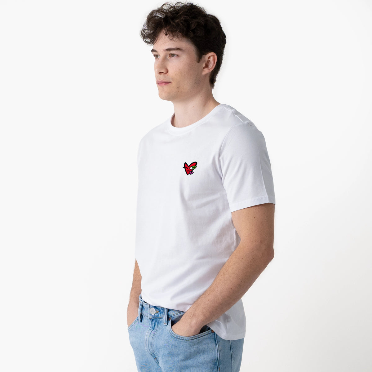 Crazy Love Small Kissing Heart White T-Shirt for Men