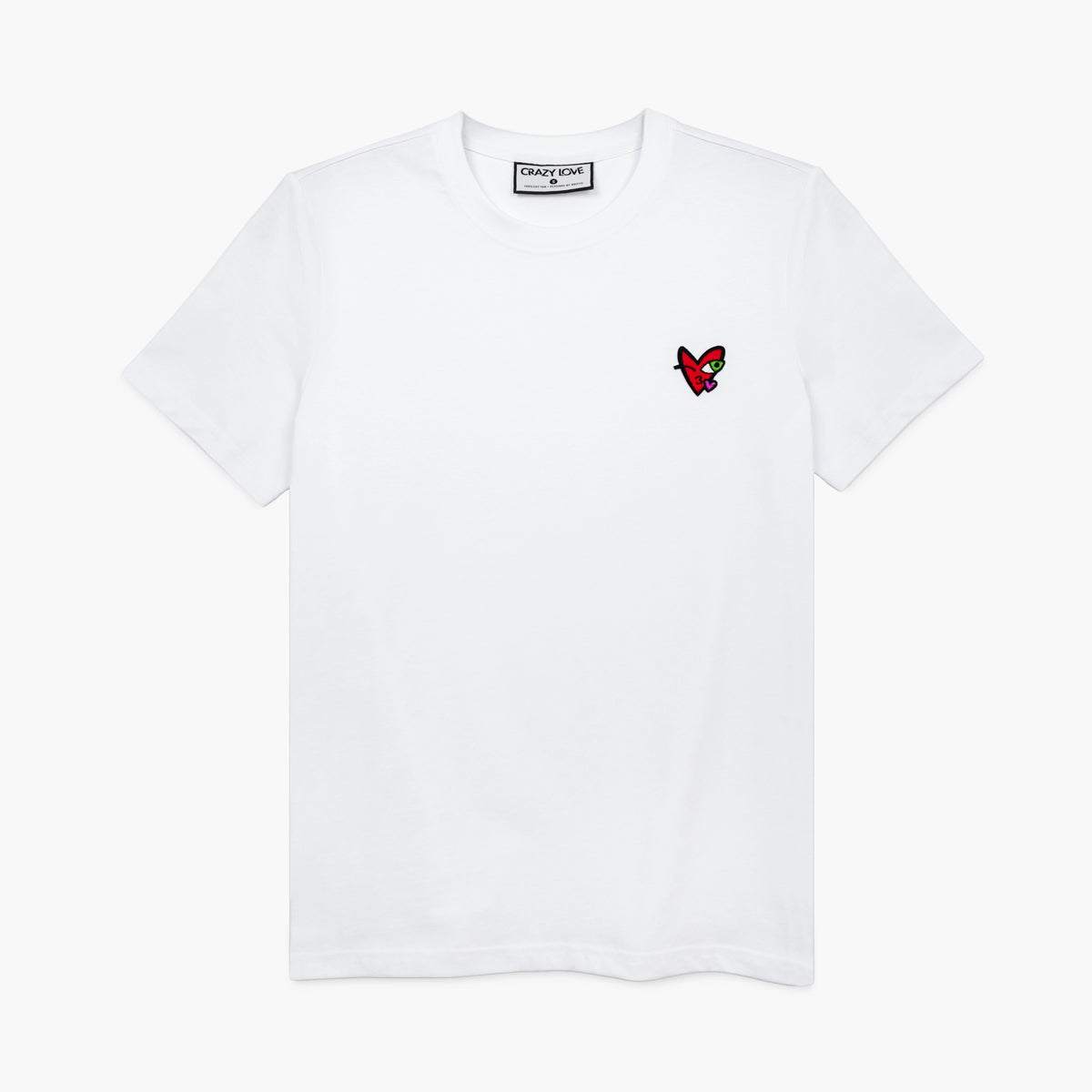 Crazy Love Small Kissing Heart White T-Shirt for Women