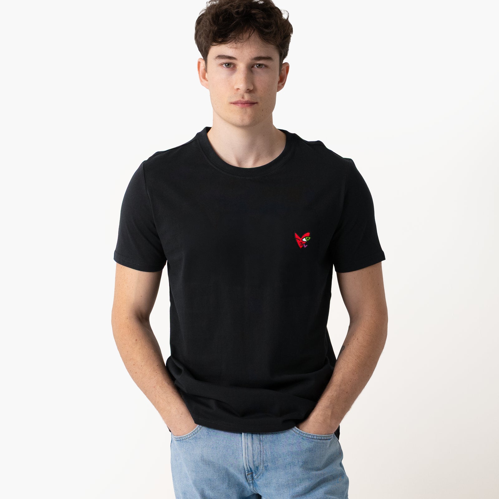 Crazy Love Small Kissing Heart Black T-Shirt for Men
