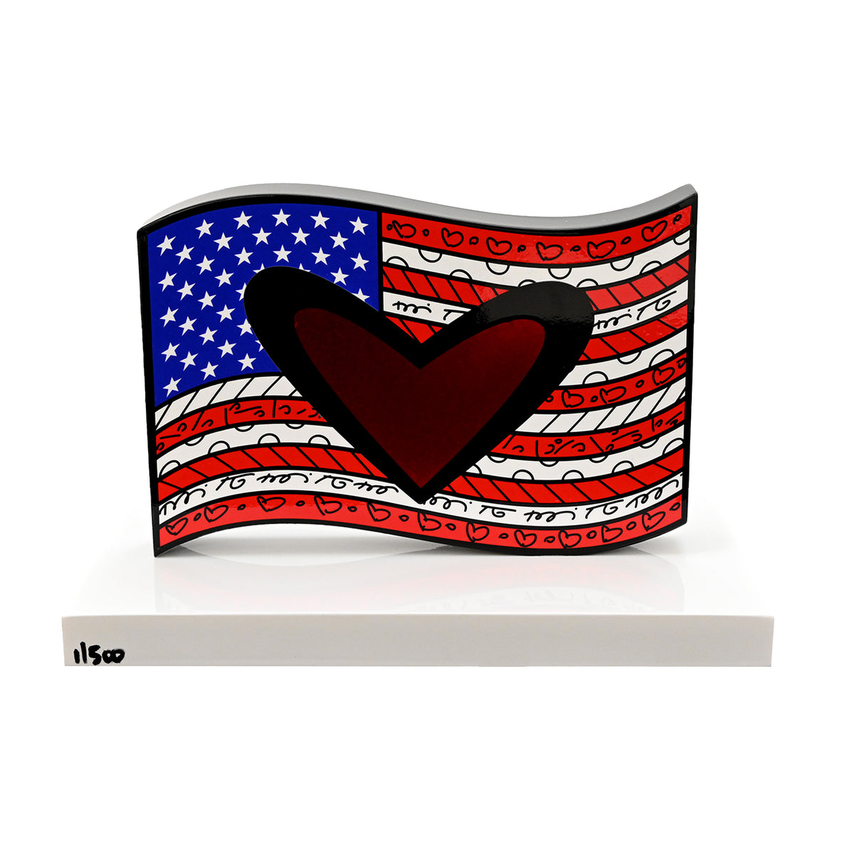 American Flag (White Base) Fine Art Sculpture – Limited Edition Hand ...