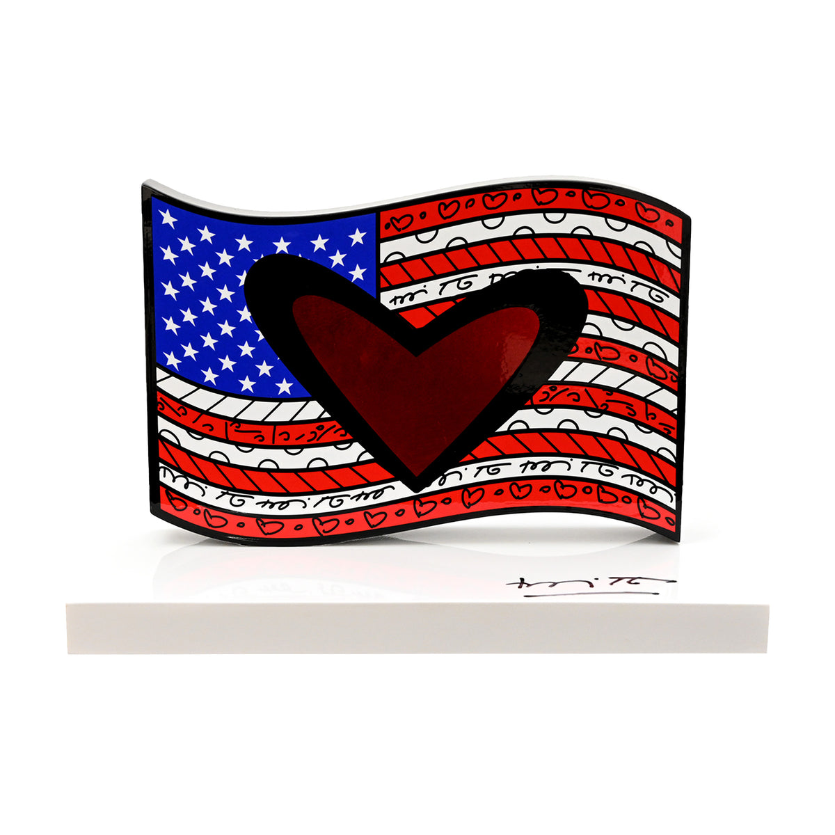 American Flag (White Base) Fine Art Sculpture – Limited Edition Hand ...