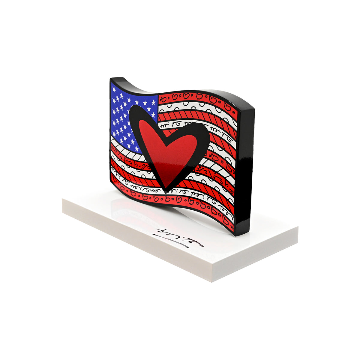 American Flag (White Base) Fine Art Sculpture – Limited Edition Hand ...