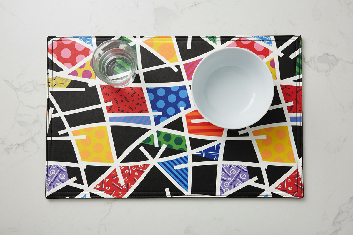 Romero Britto midnight landscape britto placemats  colorful pop art design