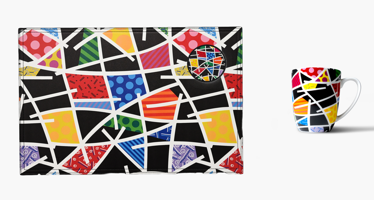 modern pop art midnight landscape britto placemats  vibrant home decor